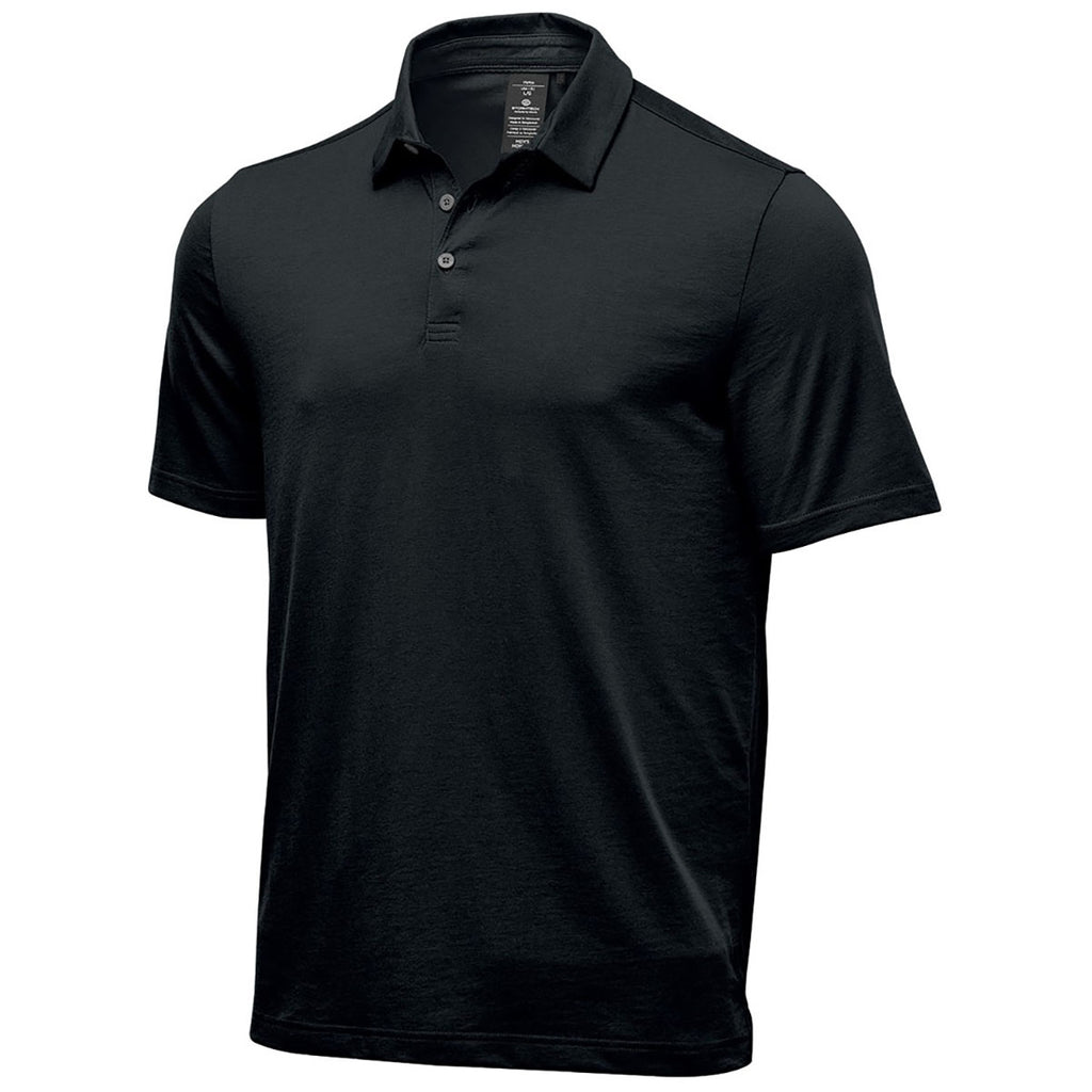 Stormtech Men's Black Settebello Short Sleeve Polo