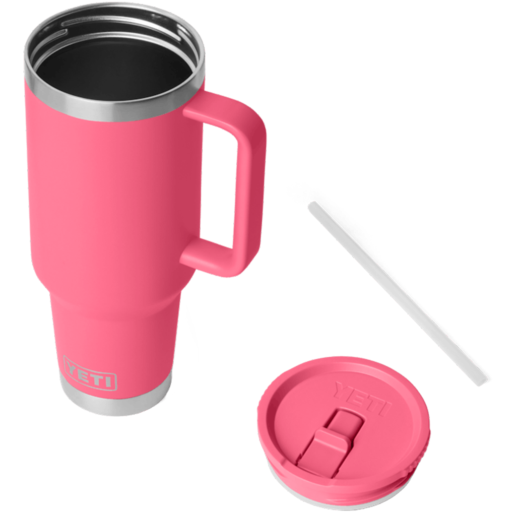 YETI Tropical Pink Rambler 40 oz Travel Straw Mug with Color-Matched Straw Lid