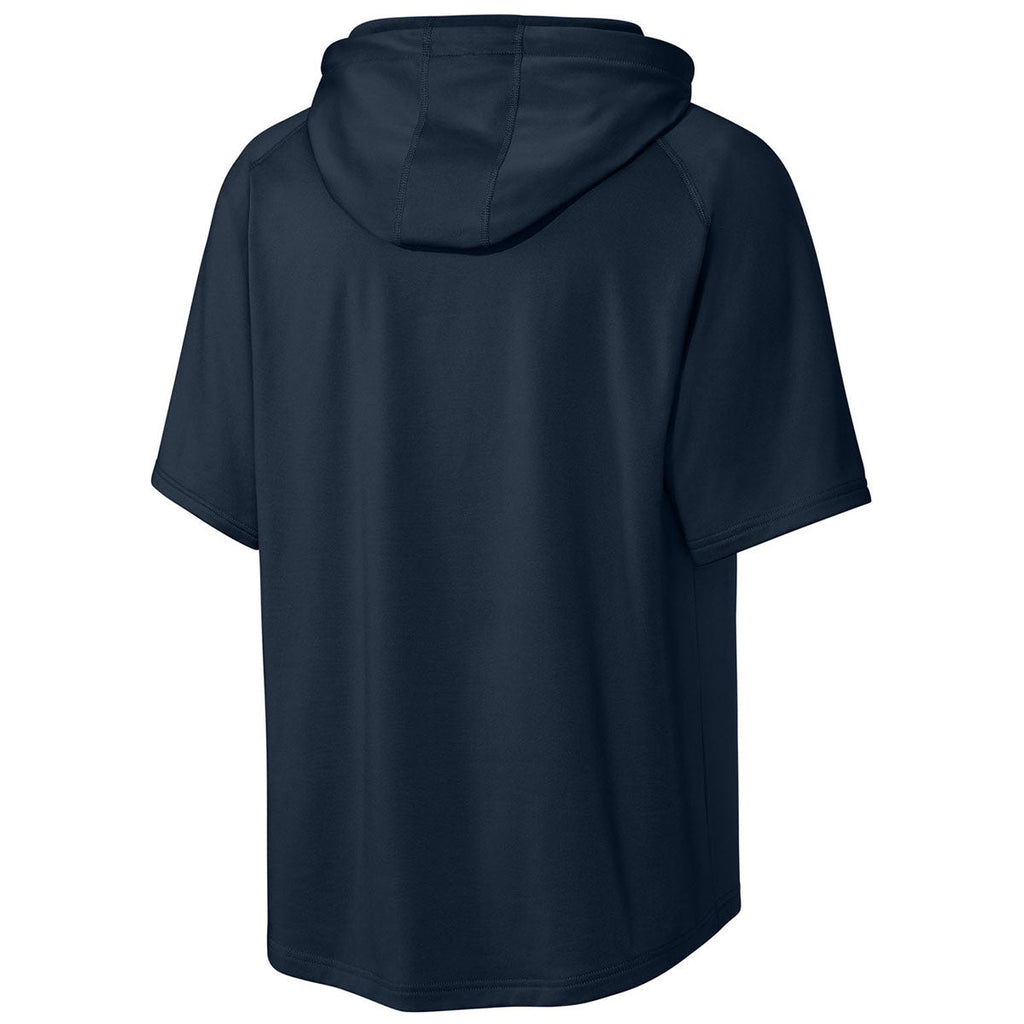 Richardson Men's Navy Charge Performance Fleece Short Sleeve Hoodie