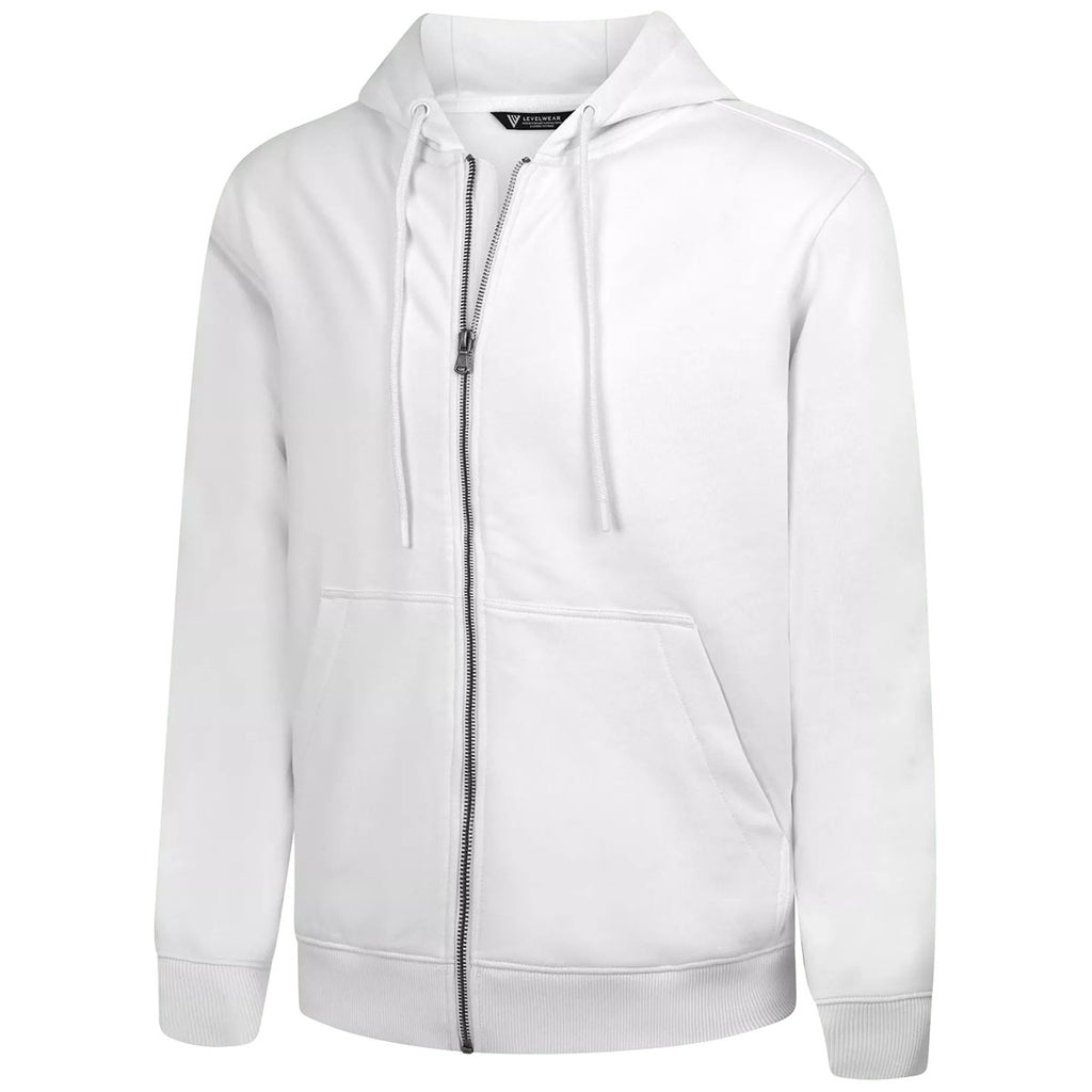 Levelwear Men's White Podium Full Zip