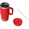YETI Rescue Red Rambler 20 oz Travel Straw Mug with Color-Matched Straw Lid