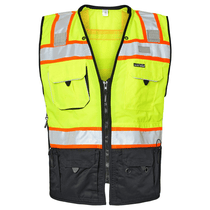 Kishigo Unisex Lime Premium Black Series Surveryors Vest