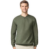 Gildan Unisex Military Green Midweight 1/4 Zip Sweatshirt