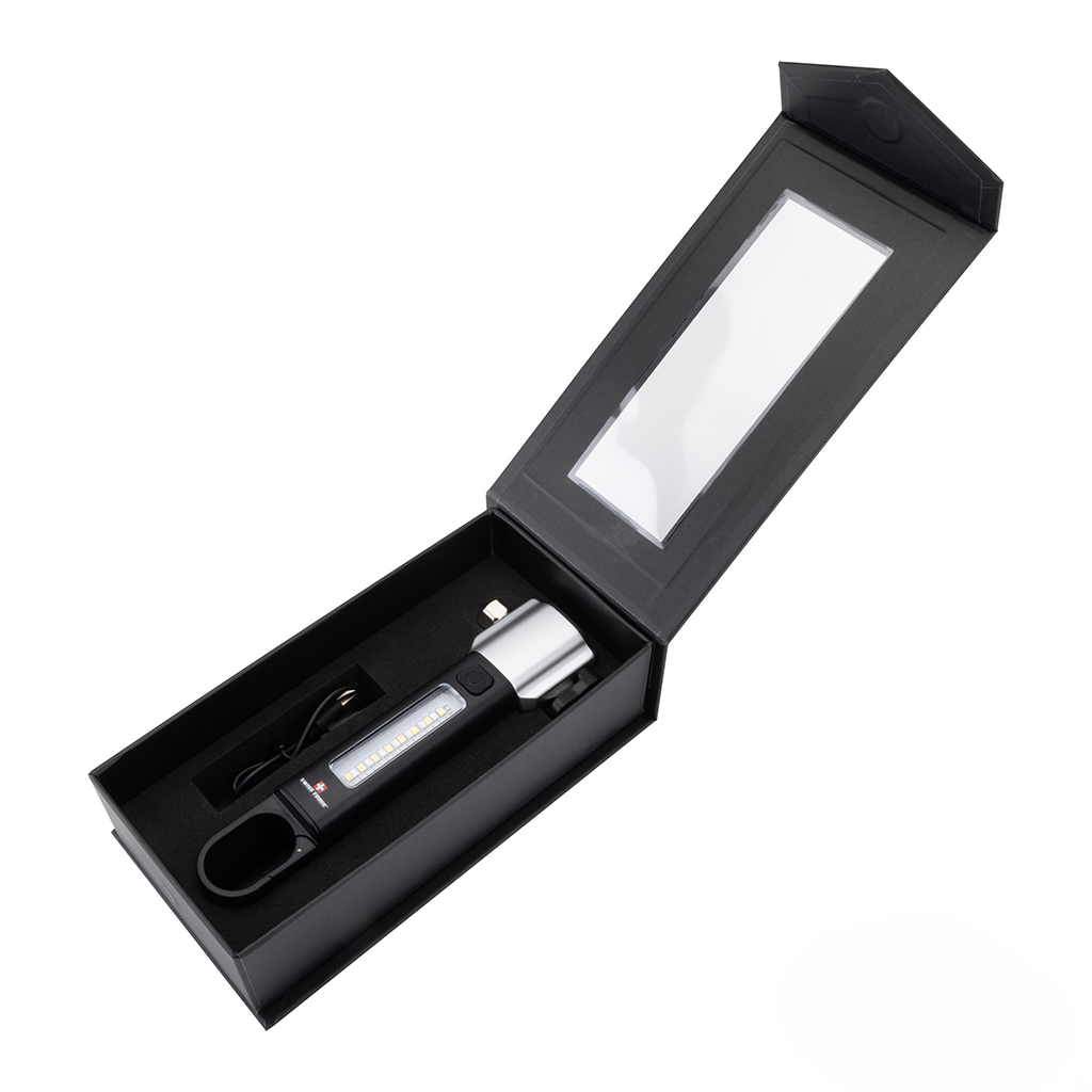 Swiss Force Black Shulman Emergency Rechargeable Multi-Tool w/Flashlight