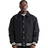 Shaka Wear Unisex Black Collared Varsity Jacket