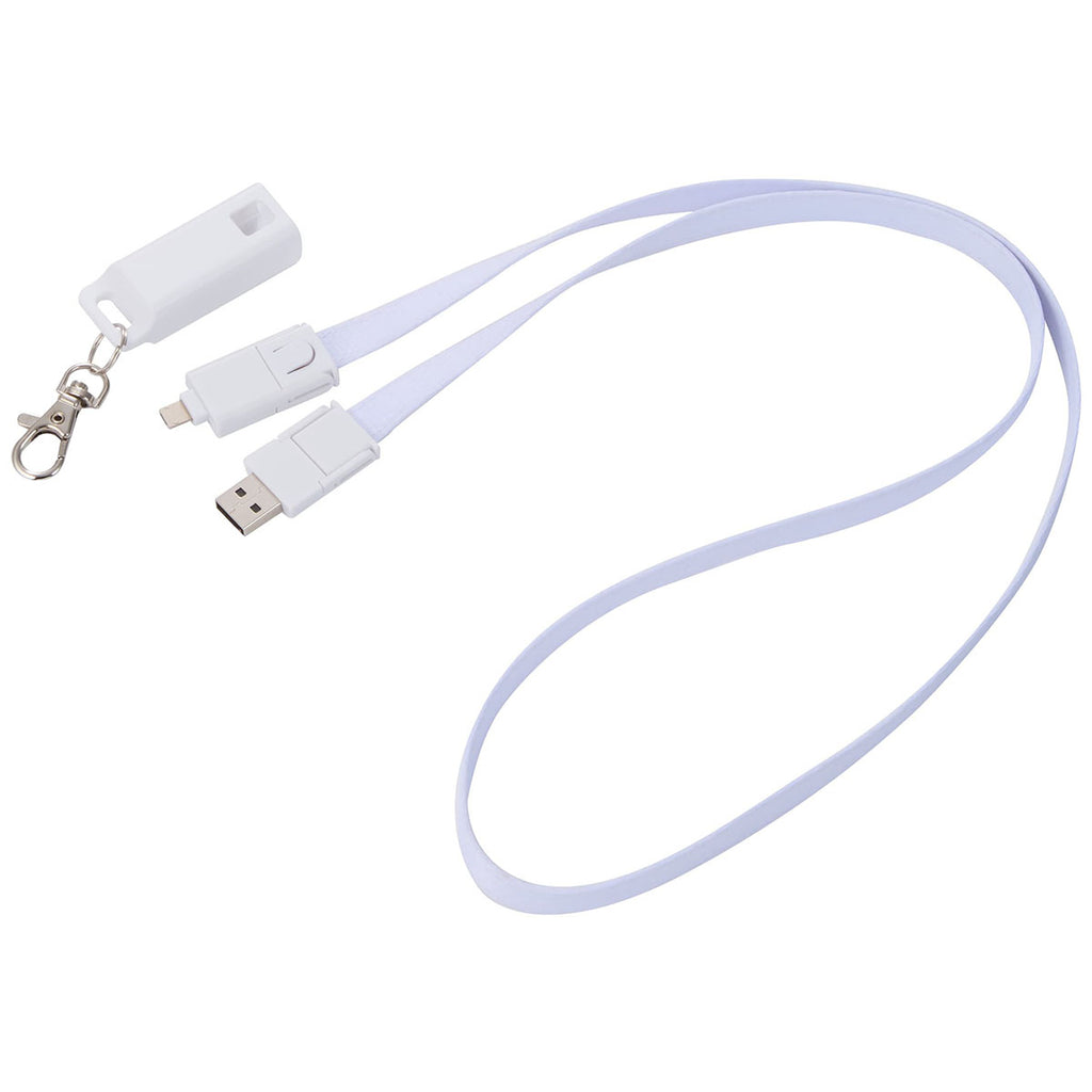 Bullet White 5-in-1 40W PD Charging Cable Lanyard