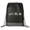 Bullet Black Crossweave Heat Sealed Drawstring Bag