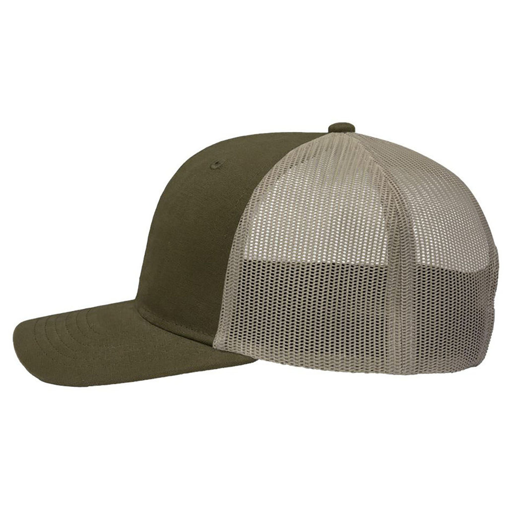 Sportsman Dark Olive Green/Khaki Modern Six-Panel Trucker Fit Cap