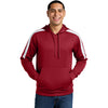 Sport-Tek Men's Deep Red/ White Sport-Wick Fleece United Pullover Hoodie