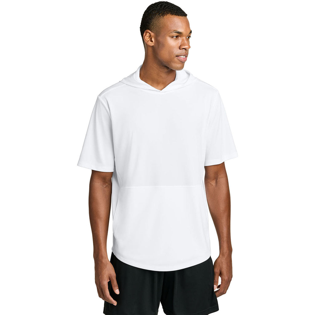 Sport-Tek Men's White Club Short Sleeve Hoodie