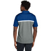 Sport-Tek Men's True Royal/Grey Concrete Heather/White UV Micropique Colorblock Polo