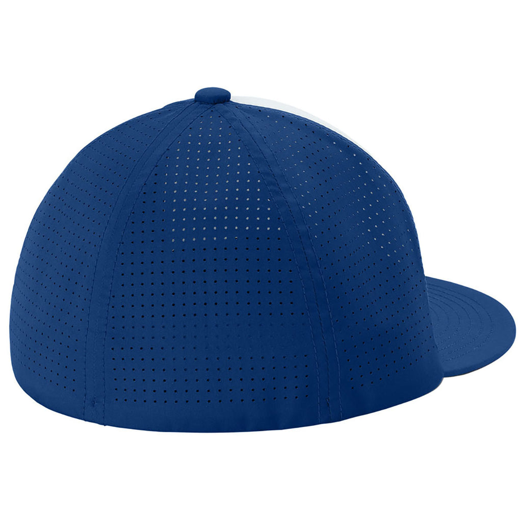 Sport-Tek White/True Royal/True Royal Pro-Cut Stretch-Tek Cap