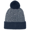 Sport-Tek True Navy/Silver Halftime Heather Pom Beanie