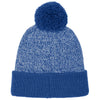 Sport-Tek True Royal/Silver Halftime Heather Pom Beanie