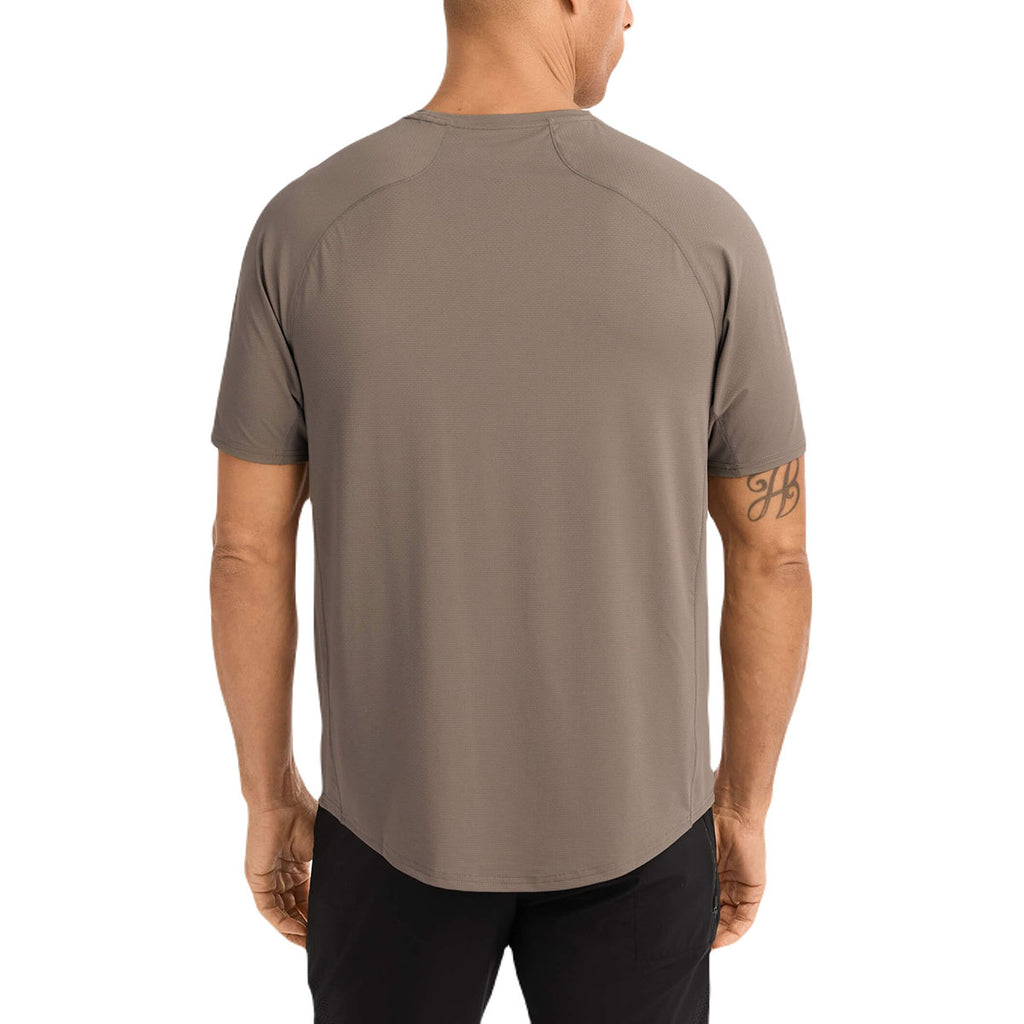 UNRL Men's Taupe Streamline Performance Tee