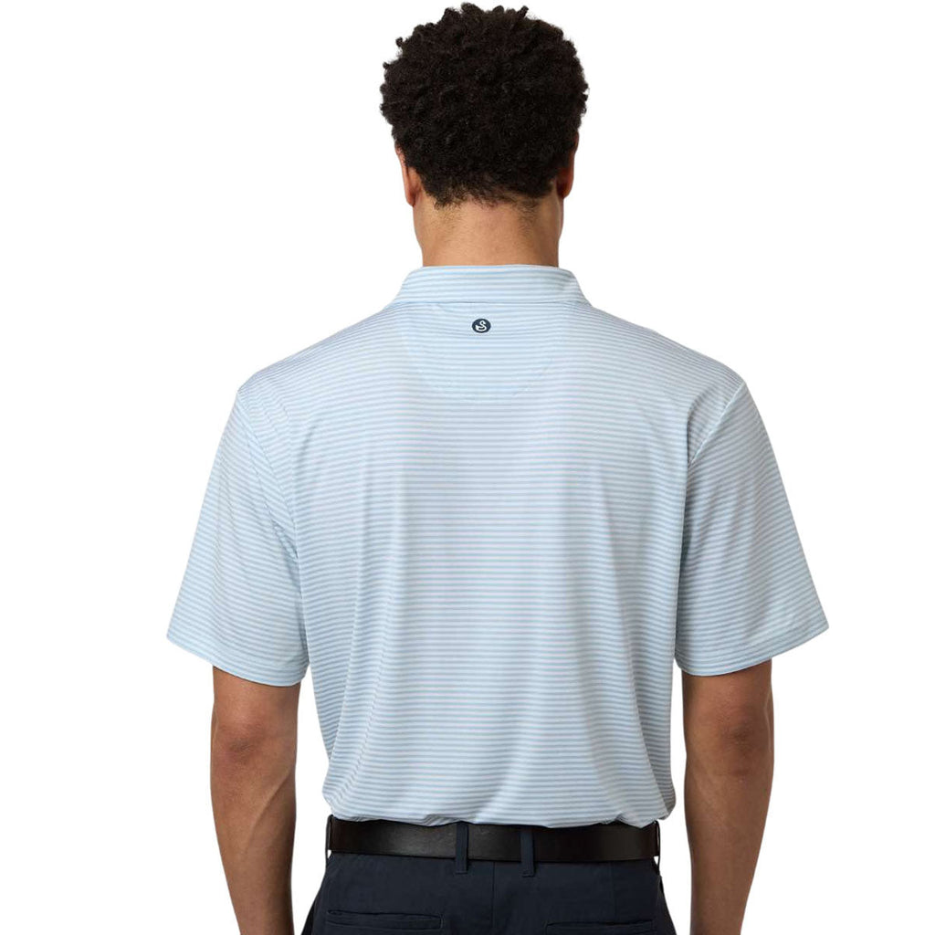Swannies Men's Sky White Smith Striped Polo