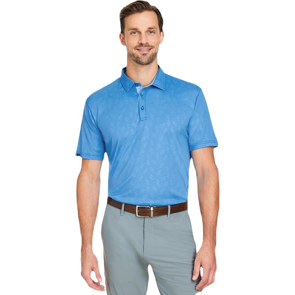 Swannies Golf Men's Blue Barrett Embossed Polo