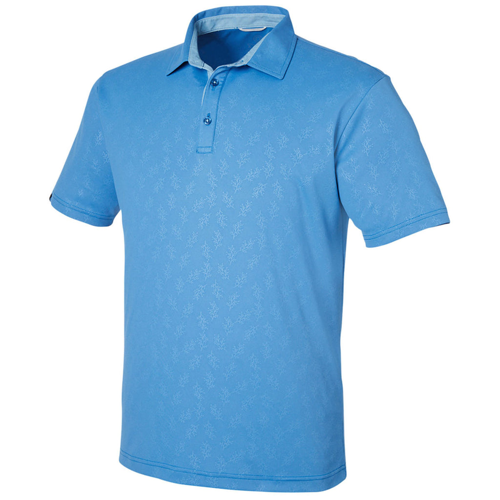 Swannies Golf Men's Blue Barrett Embossed Polo