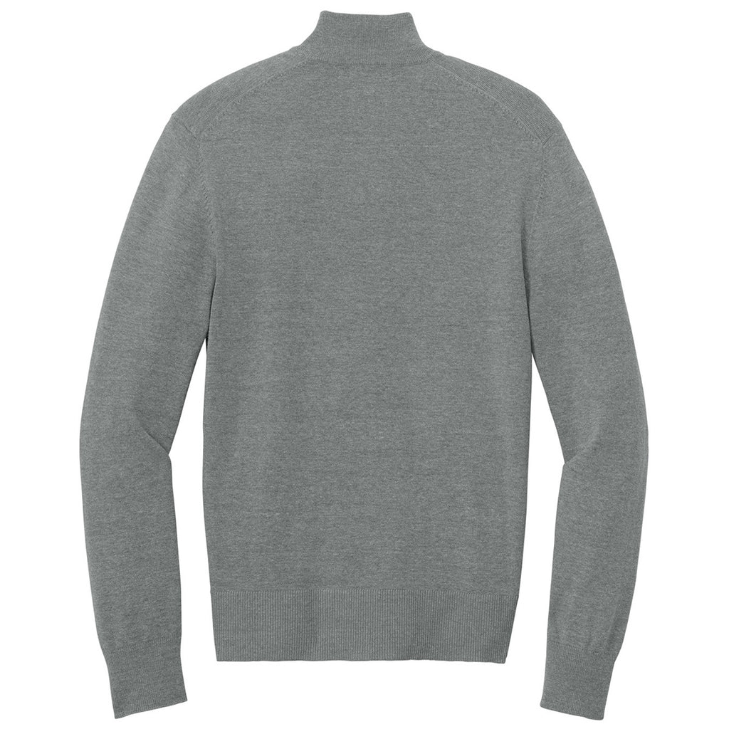 Port Authority Men's Medium Heather Grey Easy Care 1/4-Zip Sweater