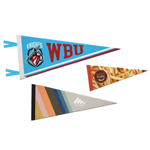 Pop Promos White Small Pennant - Single Side Print