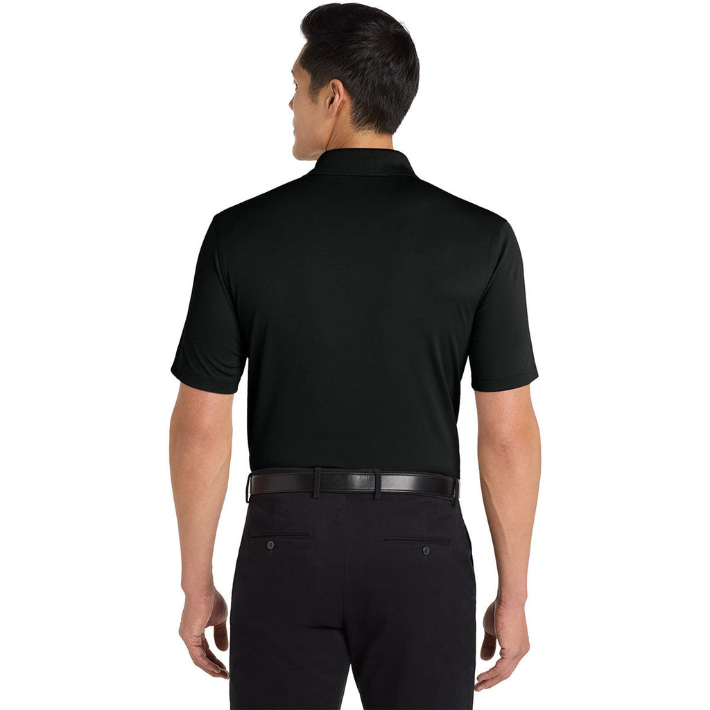Port Authority Men's Deep Black Tall Dry Zone UV Micro-Mesh Polo