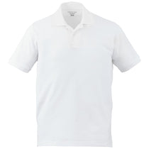 Elevate Men's White Palo Short Sleeve 100% Cotton Pique Polo