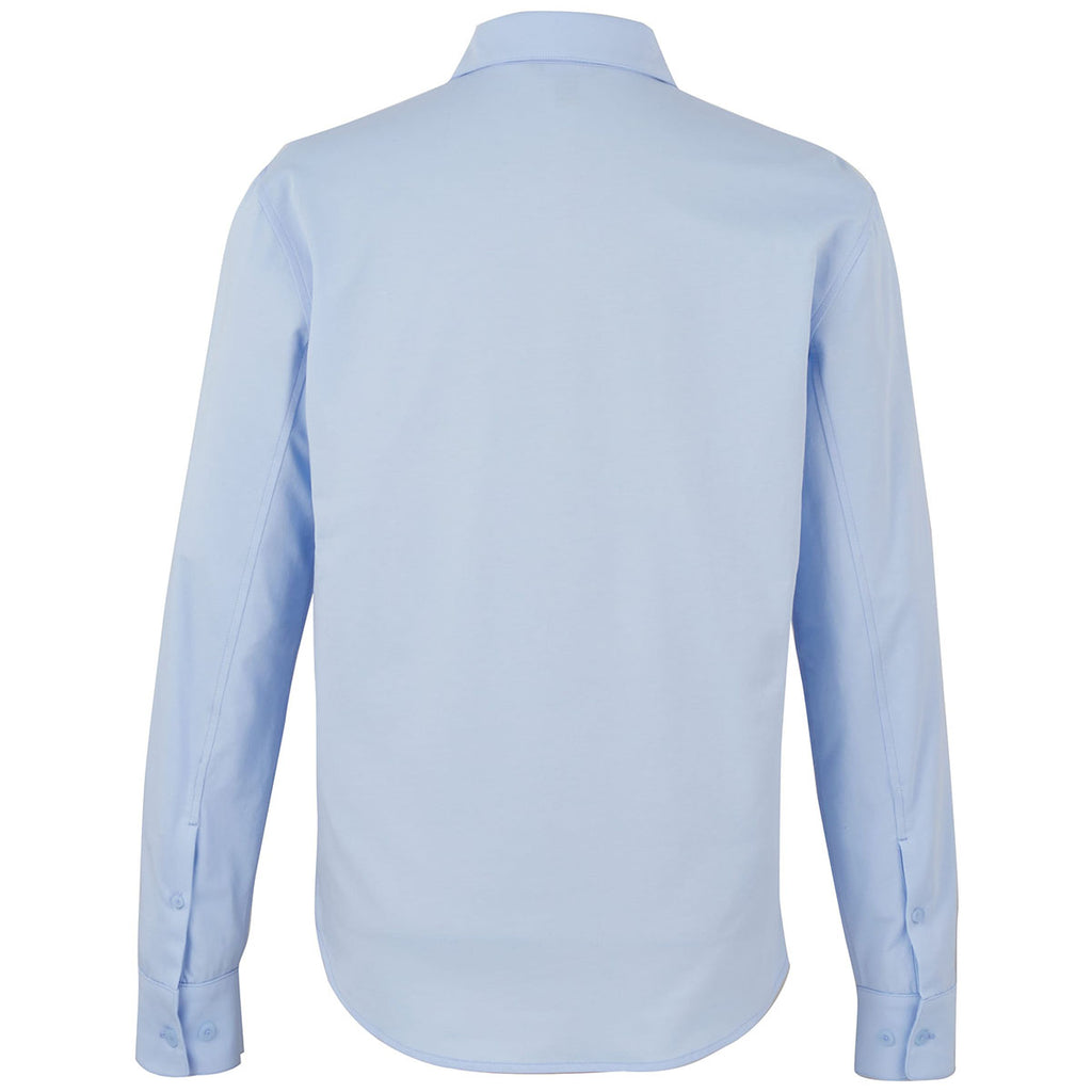 Elevate Men's Frost Blue TATRA Eco Knit Long Sleeve Button Up Shirt