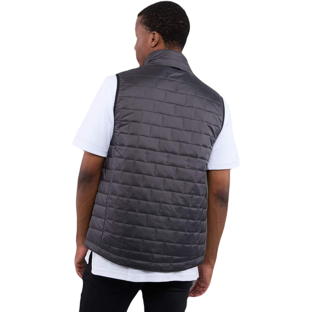 Elevate Men's Grey Storm Telluride Lightweight Packable Insulated Puffer Vest