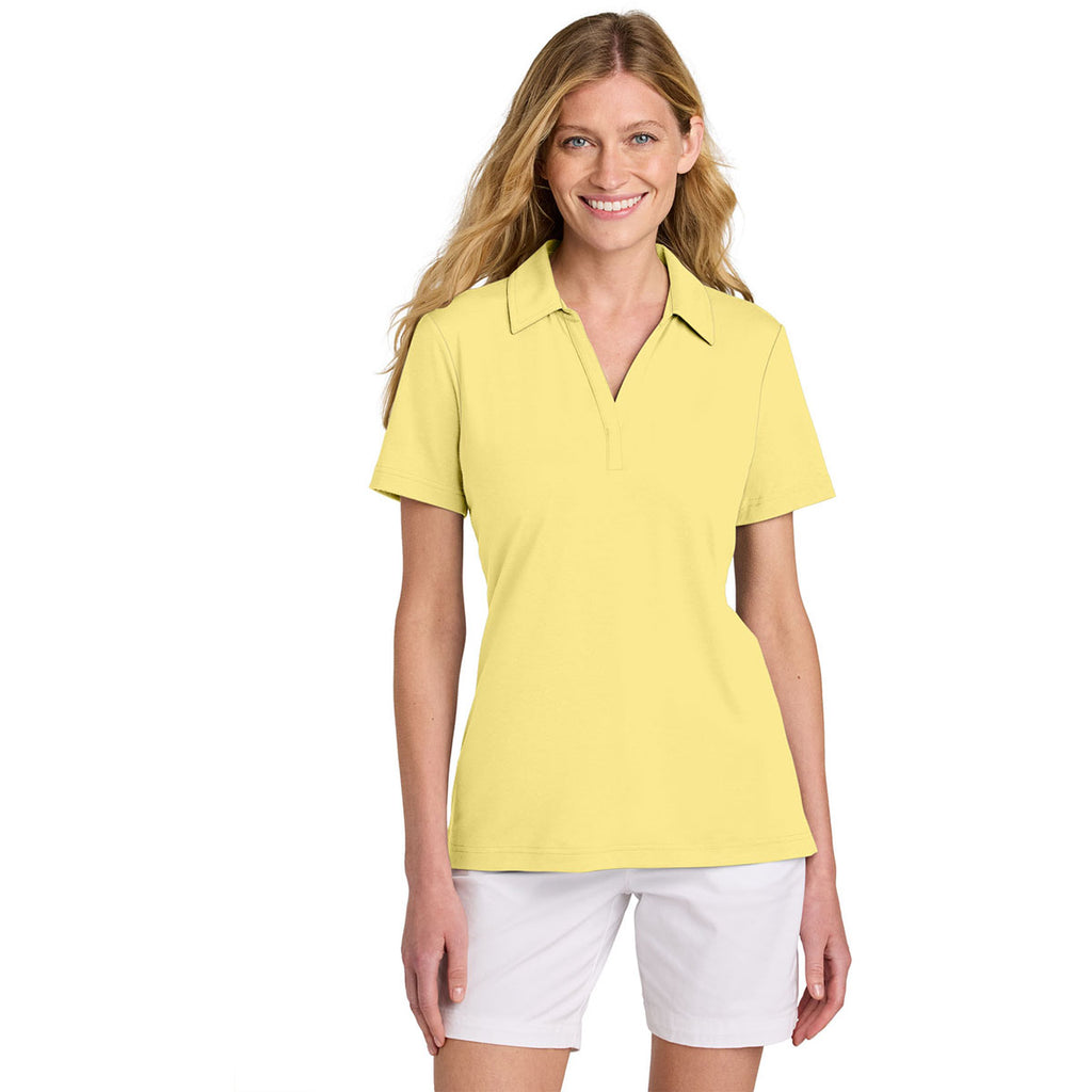 TravisMathew Women's Pale Yellow Glenview Solid Polo
