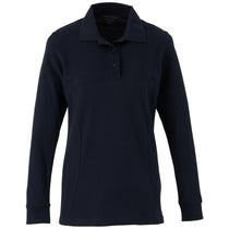 Elevate Women's Navy Palo Long Sleeve 100% Cotton Pique Polo