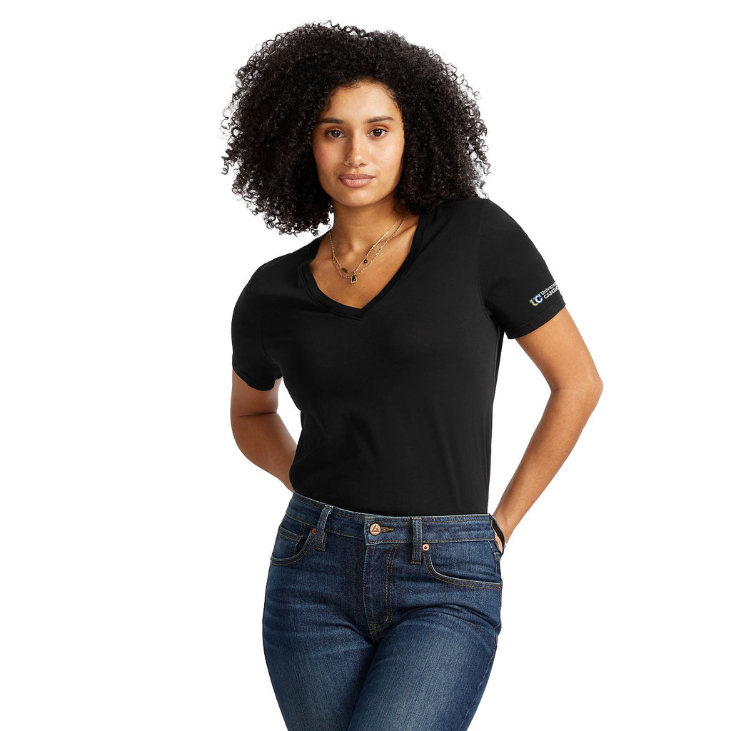 American Giant Women's Black Classic Cotton V-Neck T-Shirt