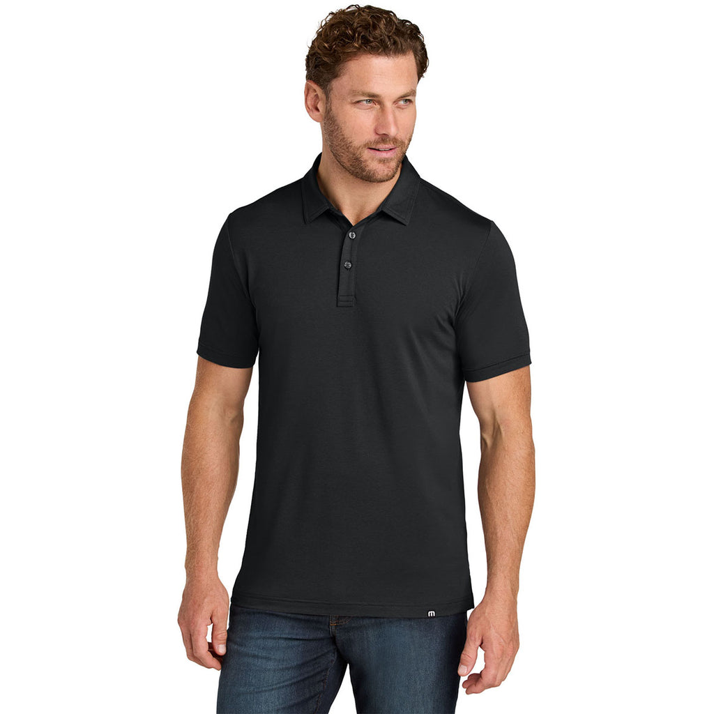 TravisMathew Men's Black Glenview Solid Polo