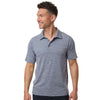 Team 365 Men's Sport Dark Navy Heather/White Relay Heathered Stripe Polo