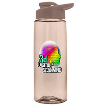 Garyline Transparent Mocha Mousse Flair Tritan Bottle with Drink-Thru Lid - 26 oz.