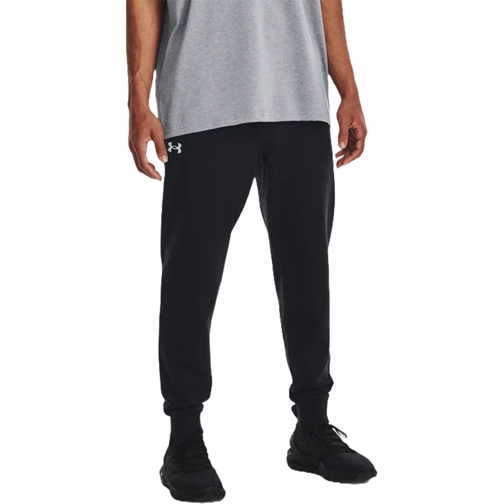 Under Armour Men's Black/White Rival Fleece Joggers