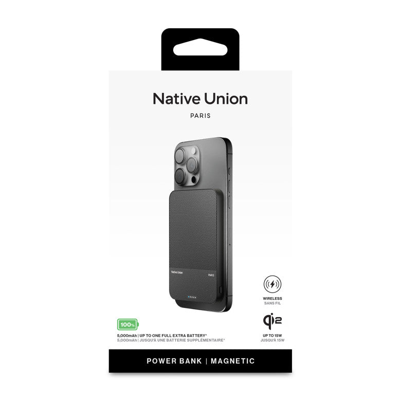 Native Union Black (RE)Classic Magnetic Power Bank 5000mAh