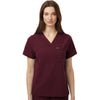 Jaanuu Women's Burgundy Rhena Essential 1-Pocket Scrub V-Neck Top