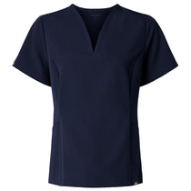 Jaanuu Women's Midnight Navy Calix Fit & Flare Scrub V-Neck Top