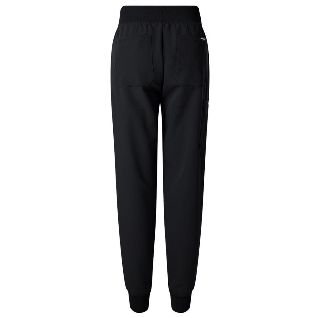 Jaanuu Women's Black Silex Knit-Waist Scrub Joggers