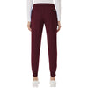 Jaanuu Women's Burgundy Silex Knit-Waist Scrub Joggers