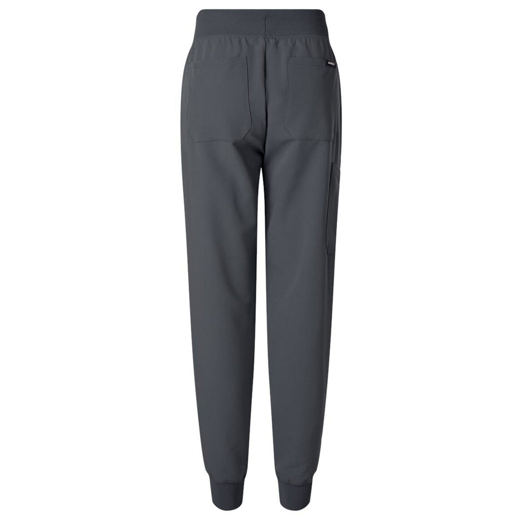 Jaanuu Women's Carbon Grey Silex Knit-Waist Scrub Joggers