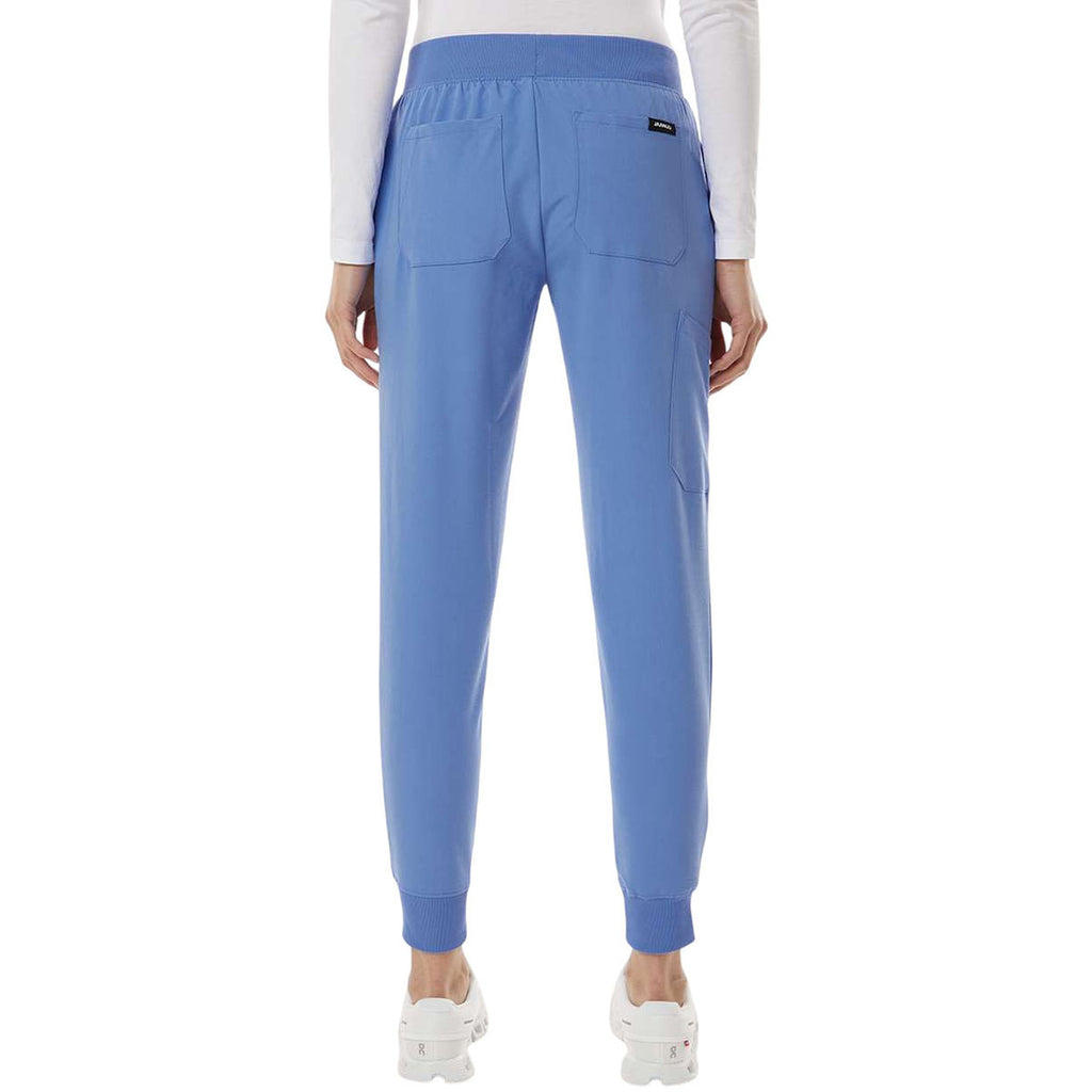 Jaanuu Women's Ceil Blue Silex Knit-Waist Scrub Joggers