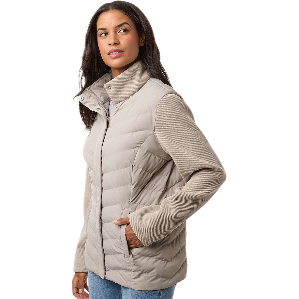 Weatherproof Women's Taupe Mixed Media Chevron Jacket