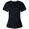 Jaanuu Women's Black Cesi Ultrasoft Scrub V-Neck Top