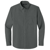 Port Authority Men's Deep Black Long Sleeve Nailhead Easy Care Shirt