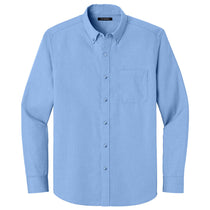 Port Authority Men's Swiss Blue Long Sleeve Nailhead Easy Care Shirt