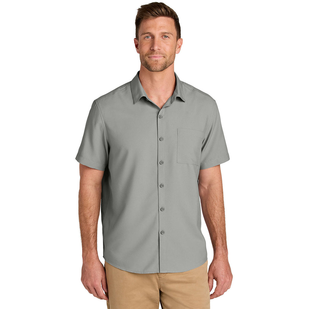 Port Authority Men's Gusty Grey Short Sleeve UV Dockside Shirt