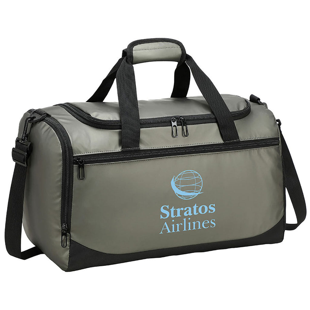 Ariel Premium Pewter Grey Chateau Leatherette Duffel