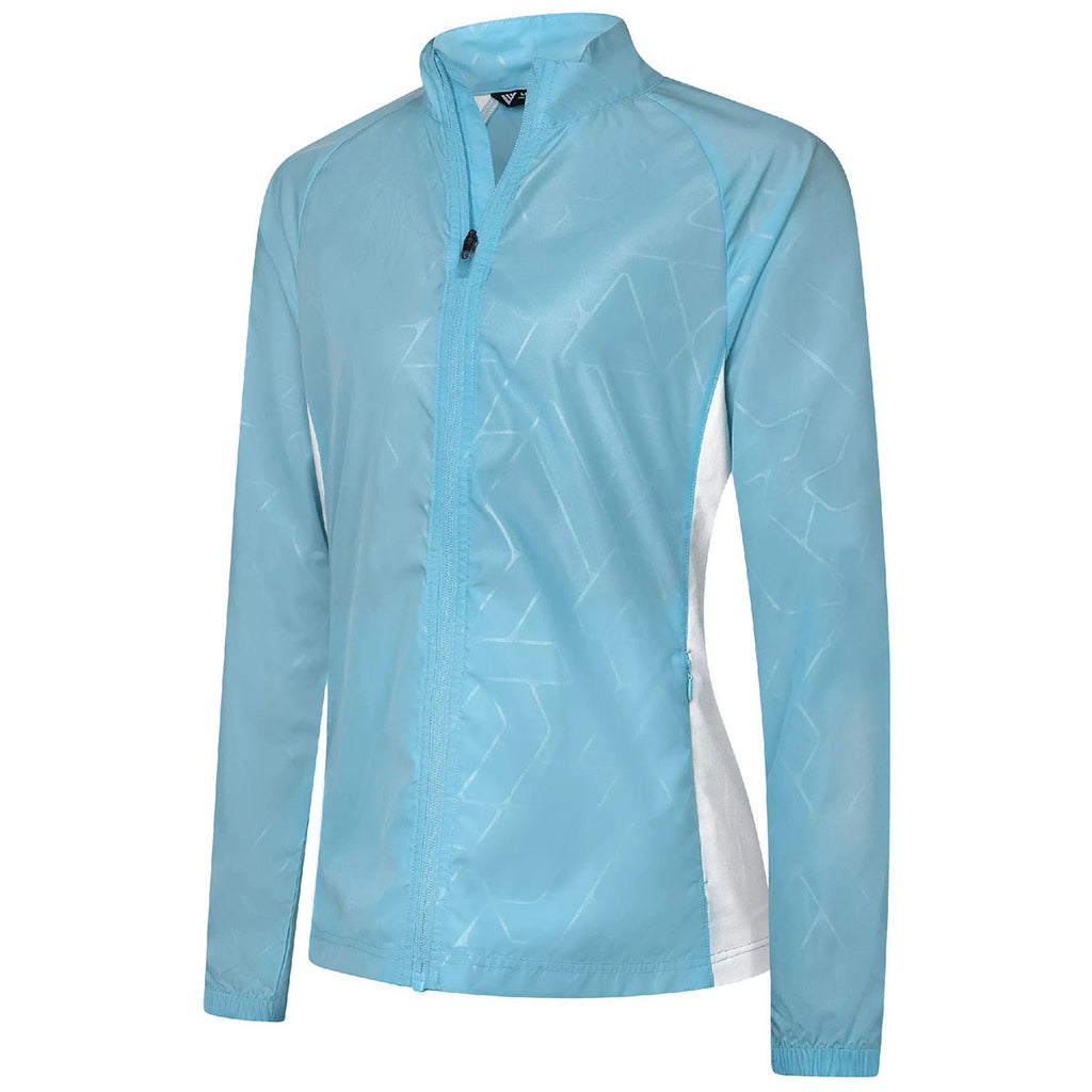 Levelwear Women's Mute Blue/White Band Windbreaker