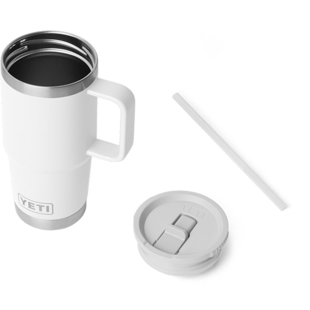 YETI White Rambler 20 oz Travel Straw Mug with Color-Matched Straw Lid